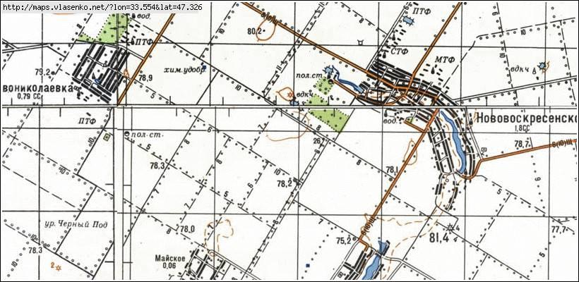 Карти Села Нововоскресенське - Нововоскресенське