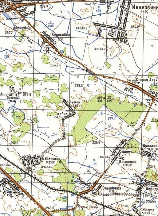 Будище на мапах - Будище