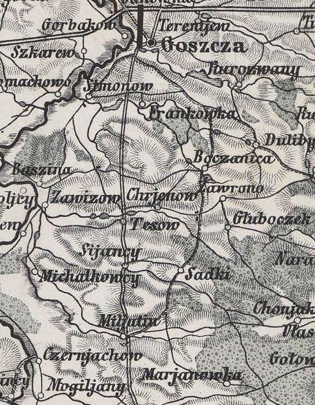 Хрінів на мапах - Хрінів