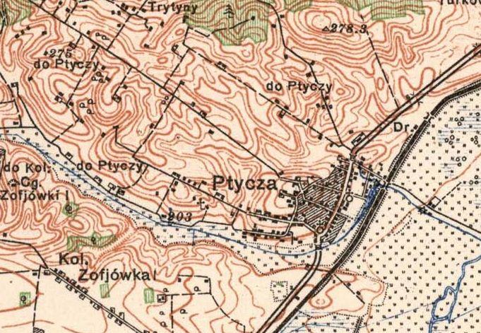 Топографічна карта 1922 р. - Птича