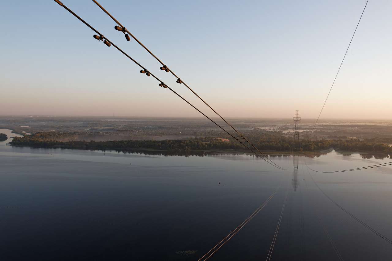 Комсомольськ з найвищої опори ЛЕП України - Комсомольск