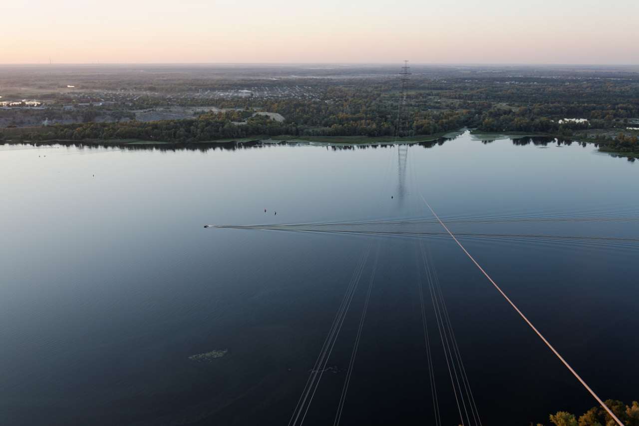 Комсомольськ з найвищої опори ЛЕП України - Комсомольськ